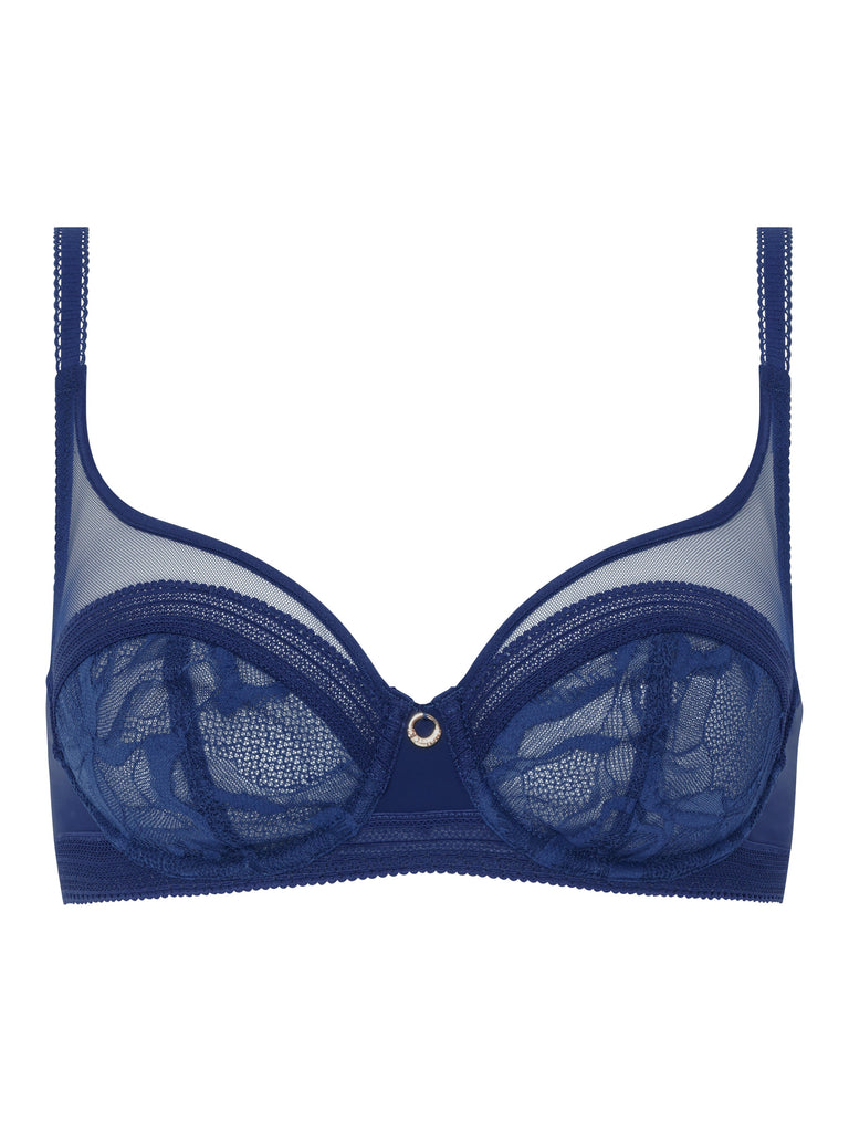 Chantelle True Lace Very Covering Underwired Bra Night Blue