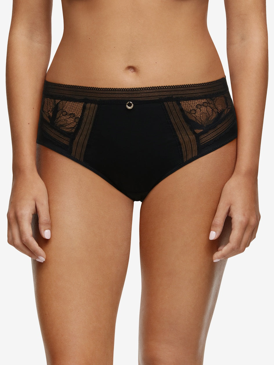 Chantelle True Lace High-Waisted Full Brief - Black Full Brief Chantelle 