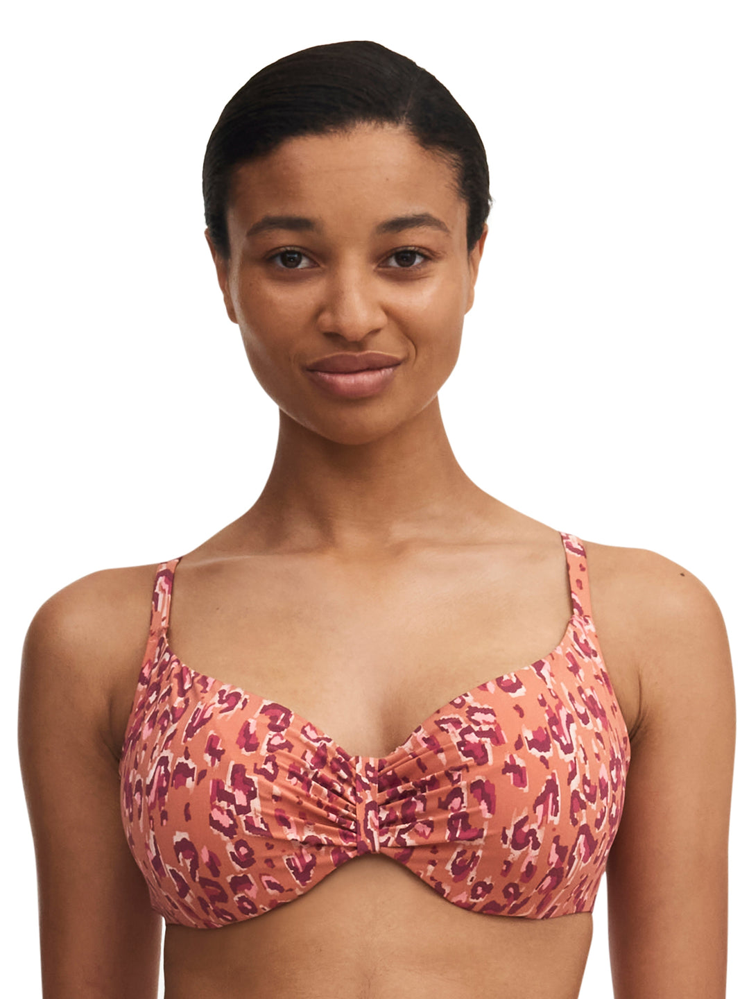 Chantelle Swimwear Eos Covering Underwired Bra - Orange Leopard Full Cup Bikini Chantelle 