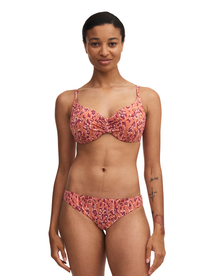 Chantelle Swimwear Eos Covering Underwired Bra - Bikini de copa completa de leopardo naranja Chantelle