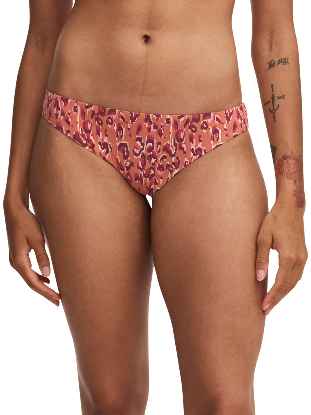 Chantelle Swimwear Eos Brief - Orangefarbener Bikini-Slip mit Leopardenmuster Chantelle