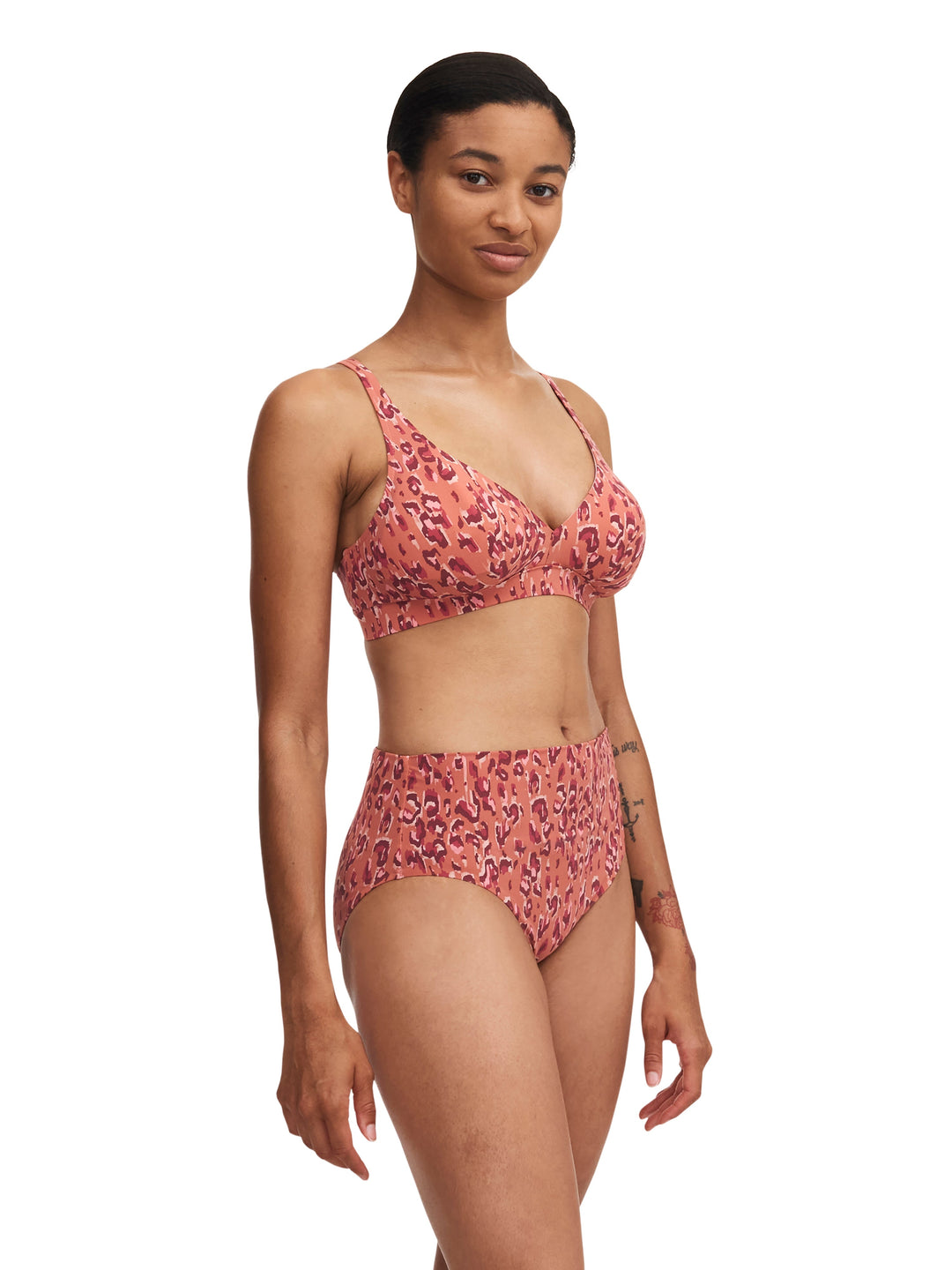 Chantelle Swimwear Eos Full Brief - Braguita de bikini de leopardo naranja Chantelle