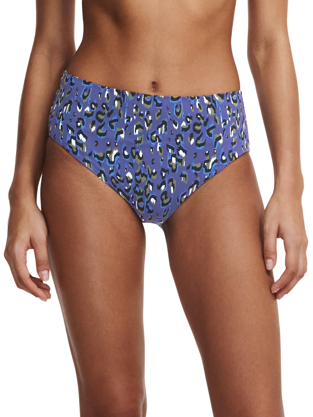 Chantelle Swimwear Eos Full Brief - Blauer Leoparden-Bikini-Slip Chantelle