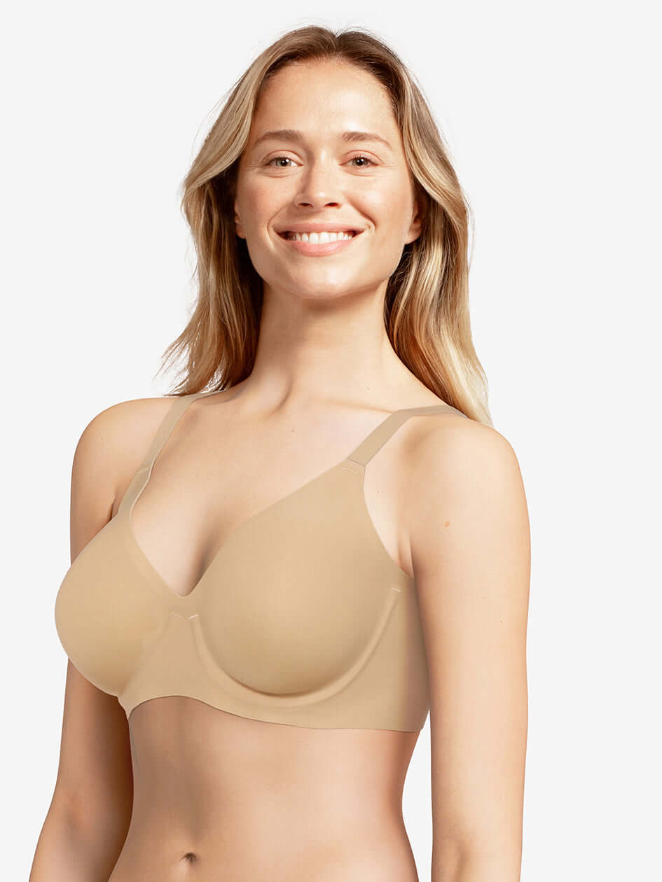 Chantelle Soft Stretch Plunge Underwire Bra - Nude Sand Plunge Bra Chantelle 