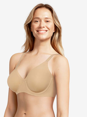 Chantelle Soft Stretch Plunge Underwire Bra - Nude Sand Plunge Bra Chantelle 