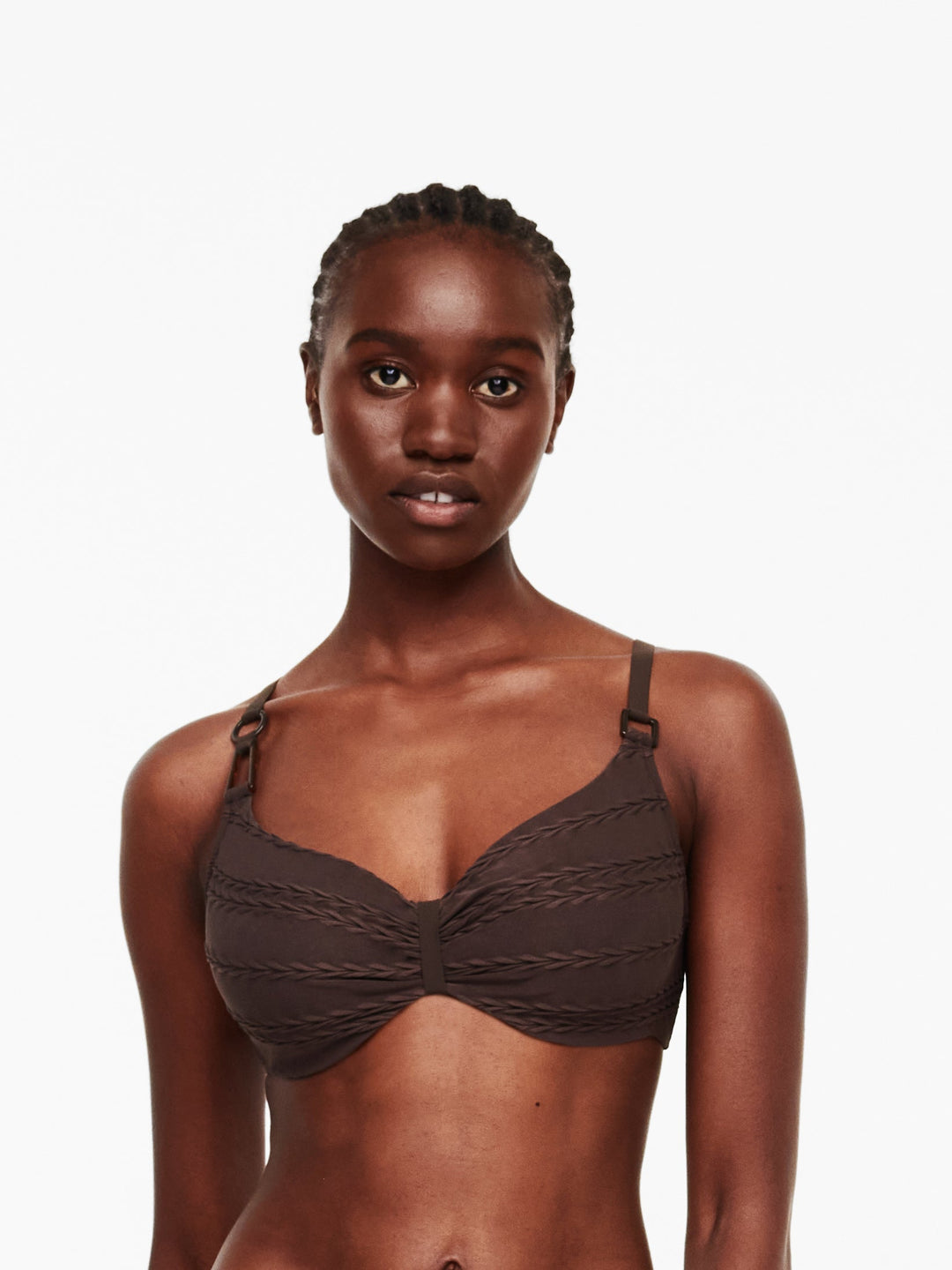 Chantelle Texture Covering Underwired Bikini Top - Woods Full Cup Bikini Chantelle Swim 