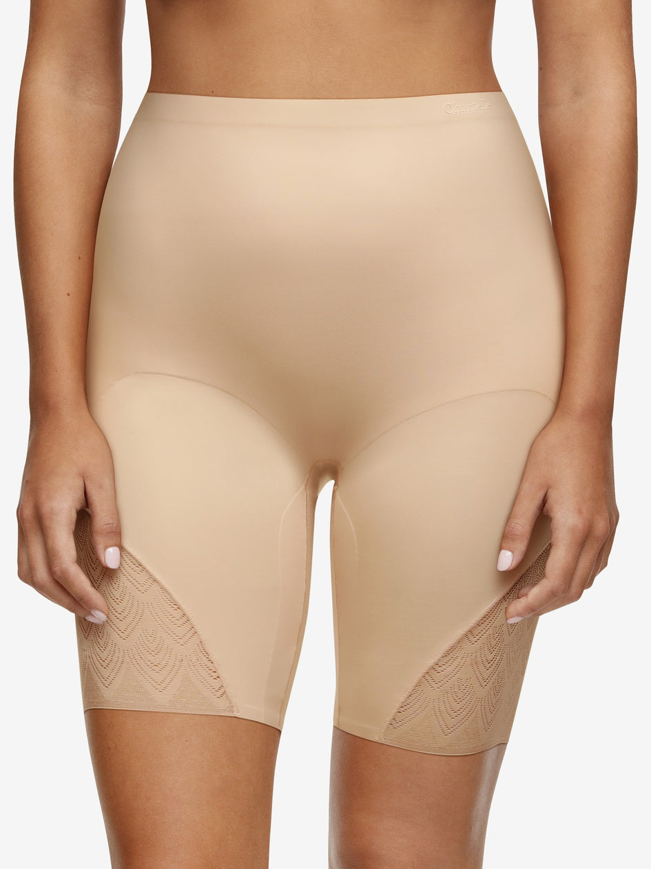 Cuissard Mi-Cuisse Taille Haute Sexy Shape Chantelle - Culotte Longue Beige Doré Chantelle