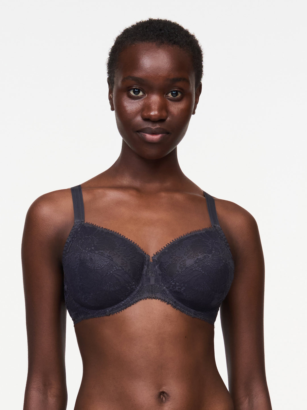Chantelle Day To Night Very Covering Underwire Bra - Deep Grey Full Cup Bra Chantelle