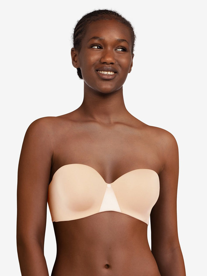 Chantelle Invisible Regina Bandeau T-Shirt Bra - Golden Beige Bandeau Bra Chantelle