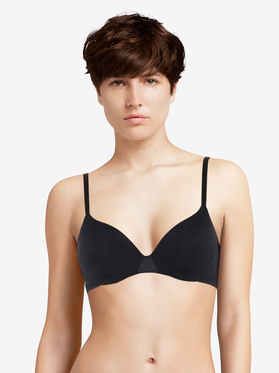 Chantelle Invisible Regina Covering T-Shirt Bra - Black Spacer Bra Chantelle