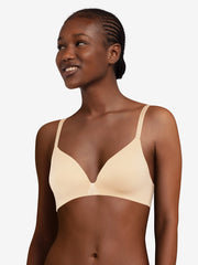 Chantelle Invisible Regina Wirefree Triangle T-Shirt Bra - Golden Beige Triangle Bra Chantelle