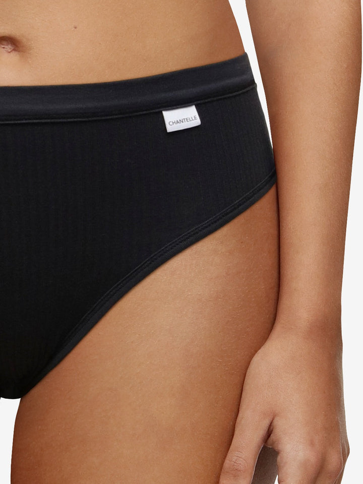 Chantelle Cotton Comfort Hi Cut - Black Full Brief Chantelle 