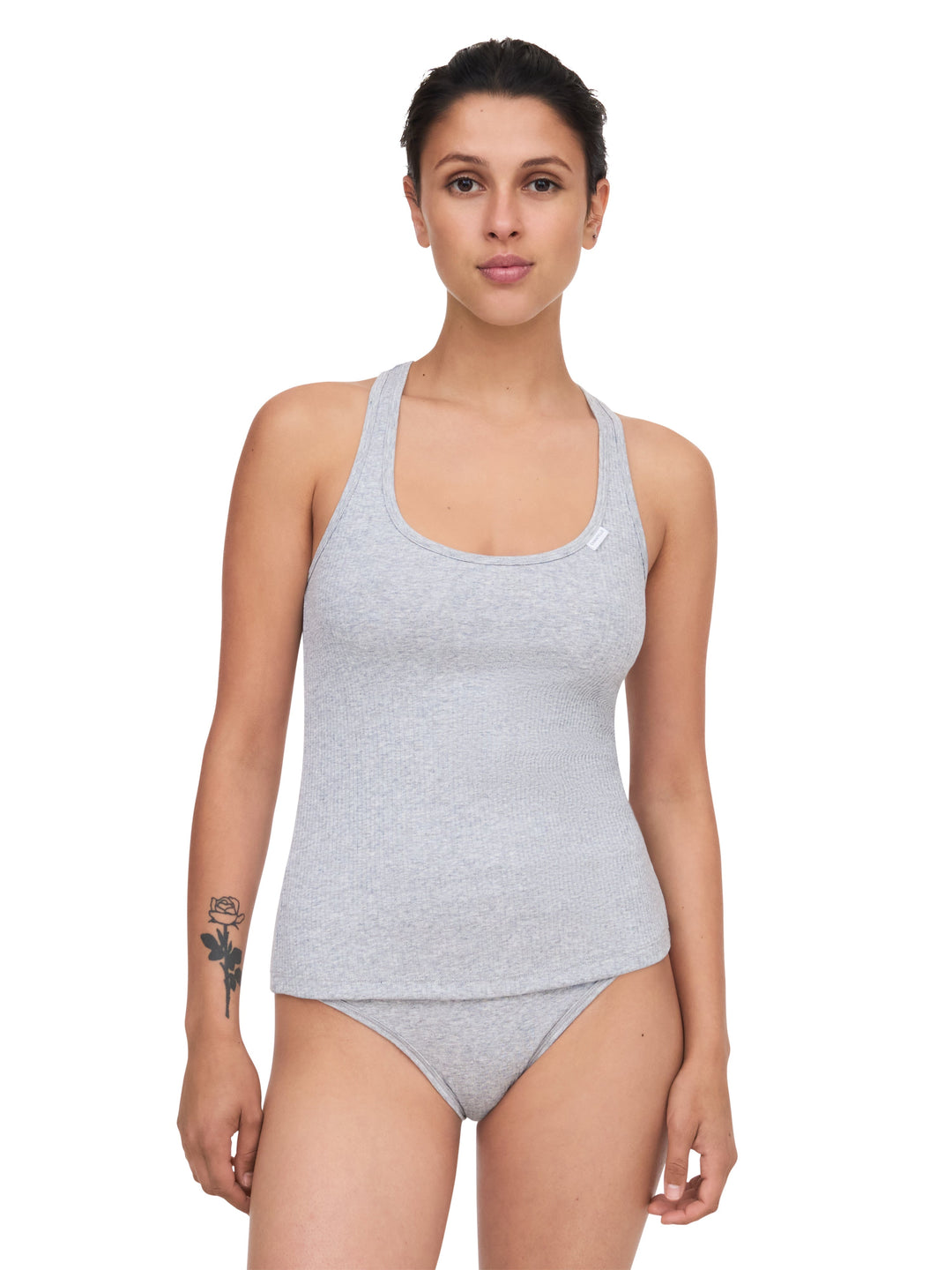 Chantelle Cotton Comfort Hi Cut - Slip Gris Mixte Chantelle