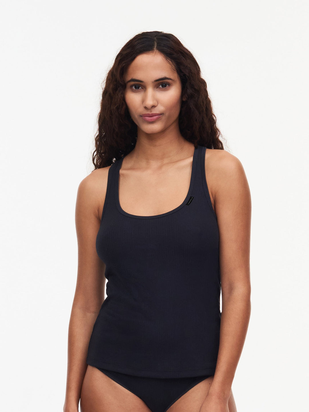 Chantelle Cotton Comfort Top - Black Top Chantelle 