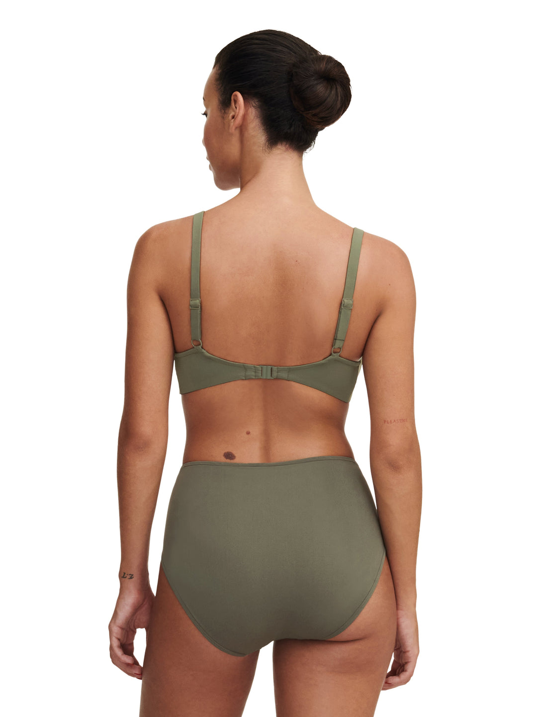 Chantelle Traje de baño Braga de bikini completa con emblema - Braguita de bikini completa verde caqui Chantelle