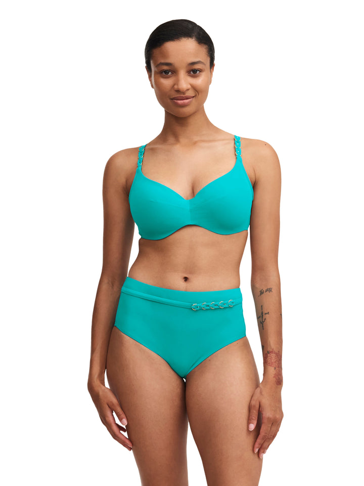 Chantelle Traje de baño Braguita de bikini completa con emblema - Braguita de bikini completa azul lago Chantelle