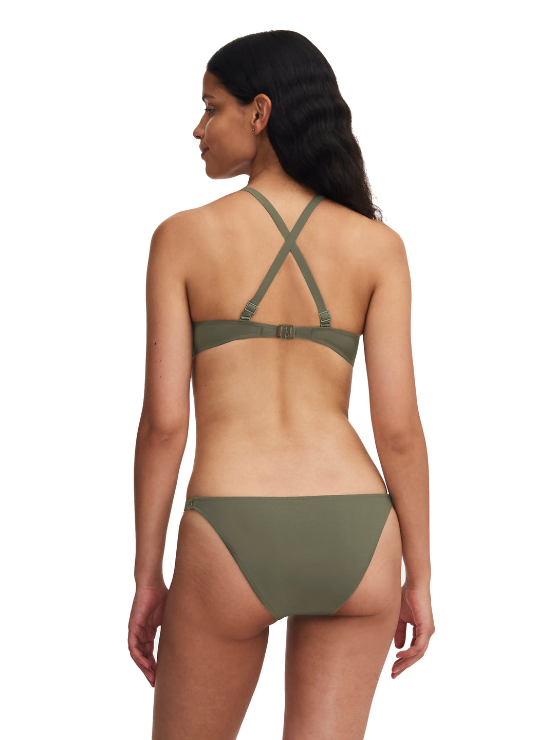 Chantelle Swimwear Emblem Covering Underwired Bikini - Khaki Green Full Cup Bikini Chantelle 