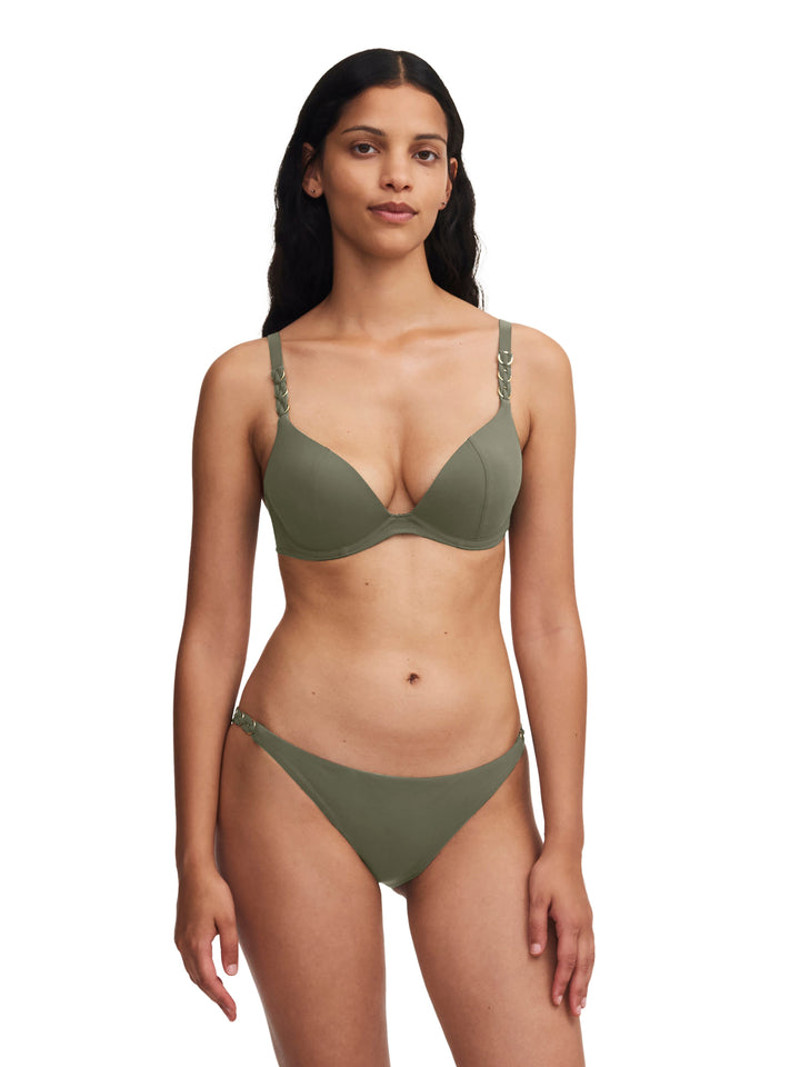 Chantelle Traje de baño Bikini con aros que cubre el emblema - Bikini de copa completa verde caqui Chantelle