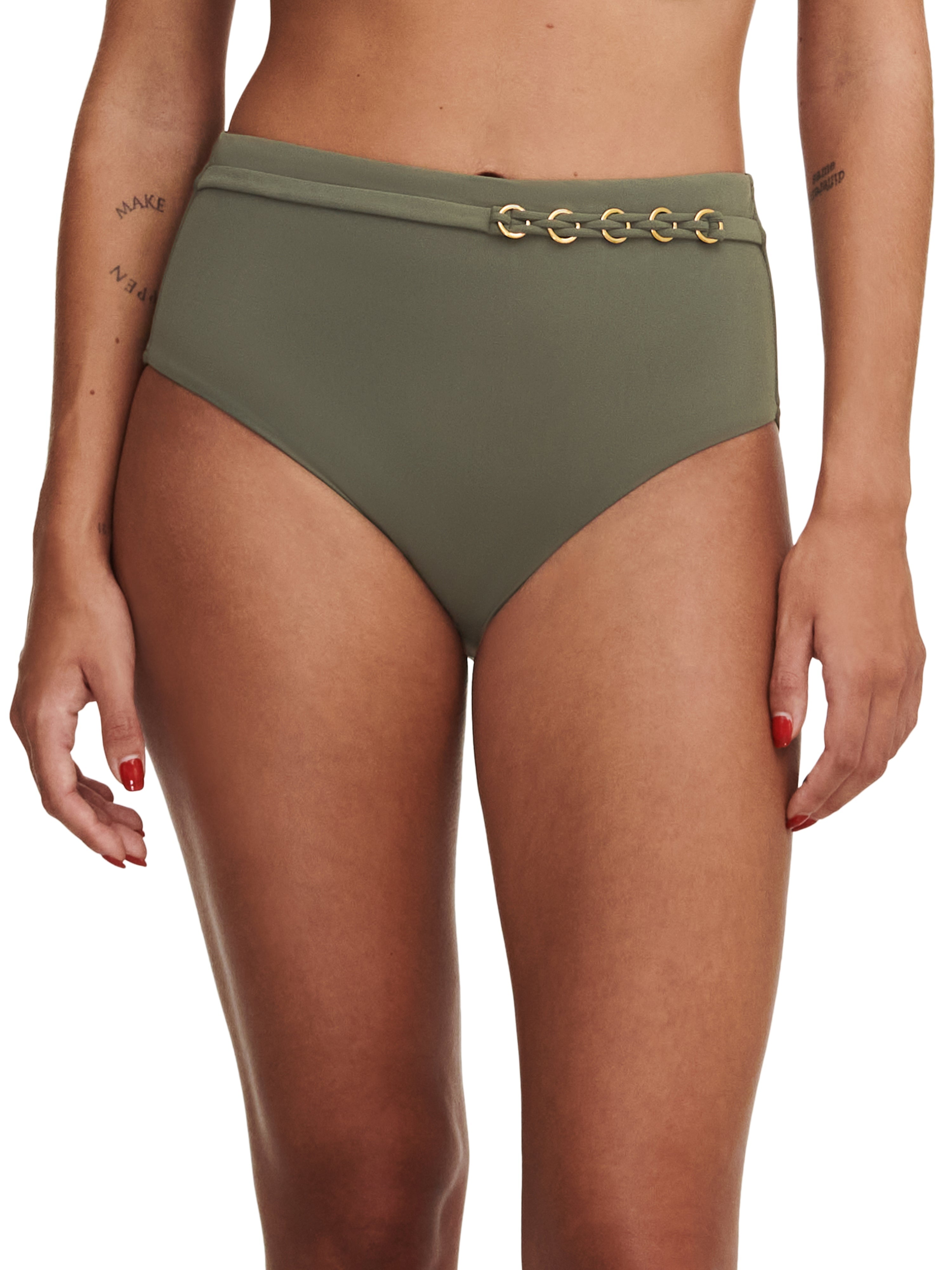 Chantelle Swimwear - Emblem Full Bikini Brief Khaki Green Chantelle Swimwear - Emblem Full Bikini Brief Khaki Green