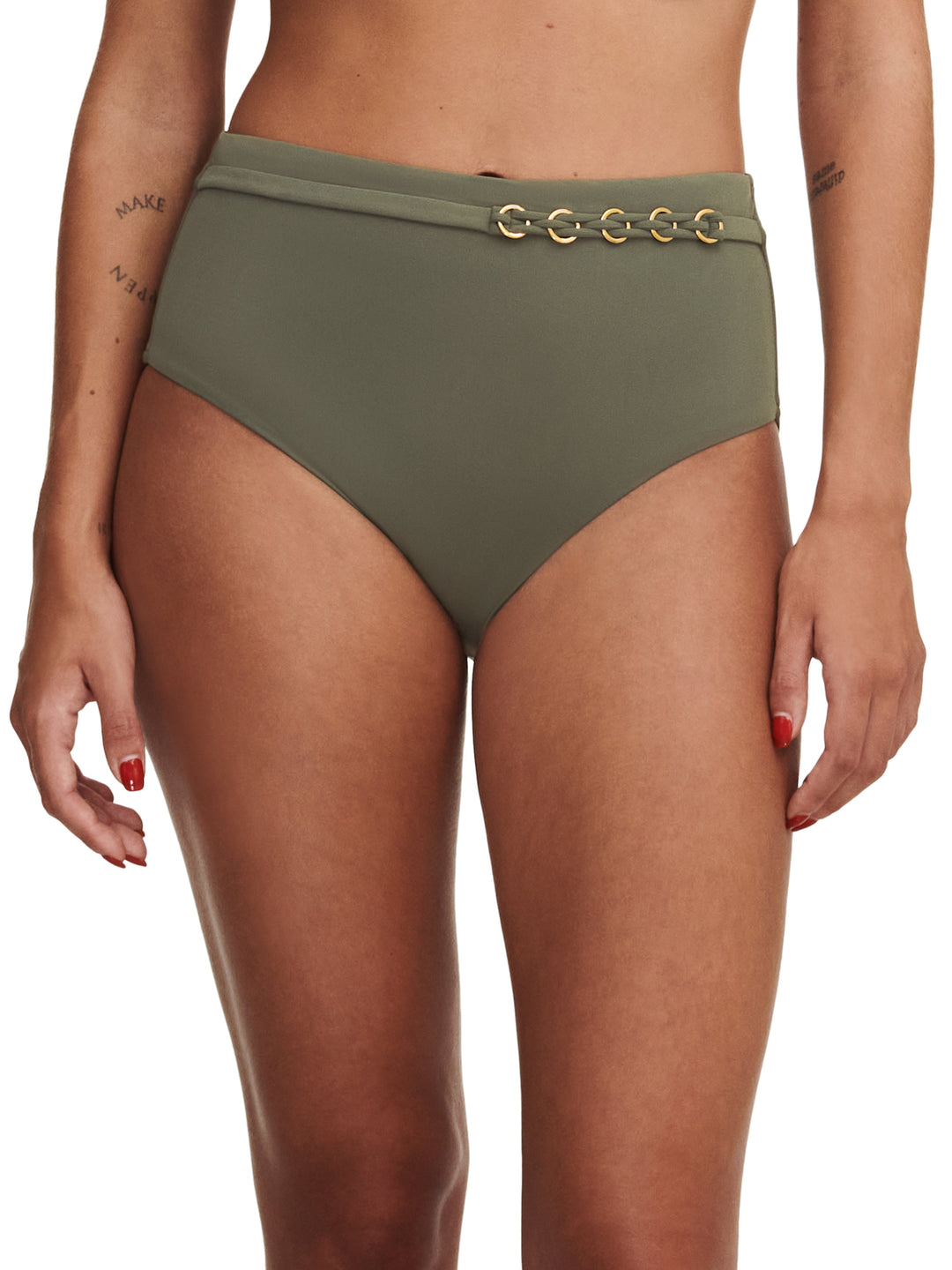 Chantelle Swimwear Emblem フルビキニブリーフ - Khaki Green Full Bikini Brief Chantelle