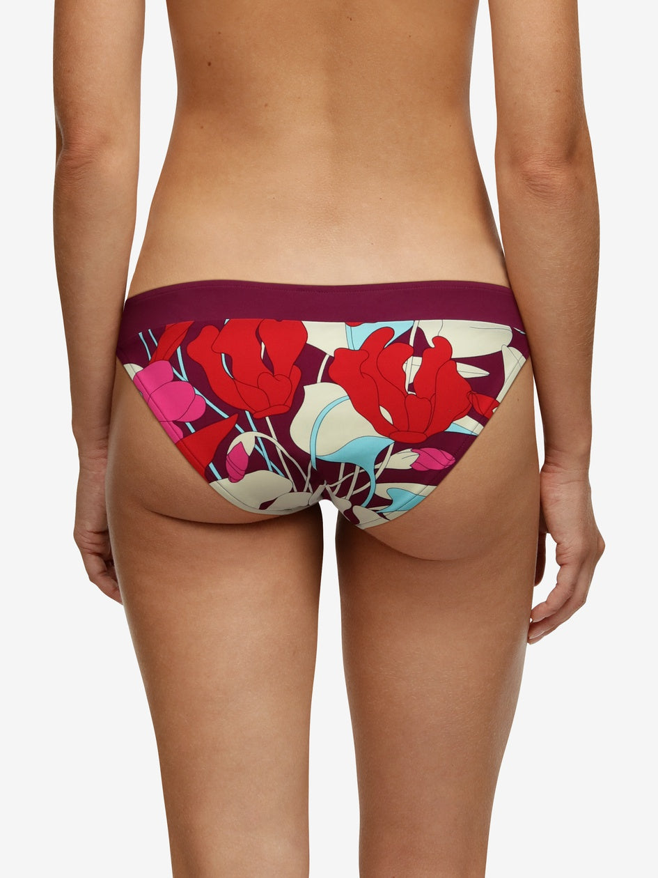 Slip Chantelle Flowers - Slip bikini fiori viola Chantelle Swim