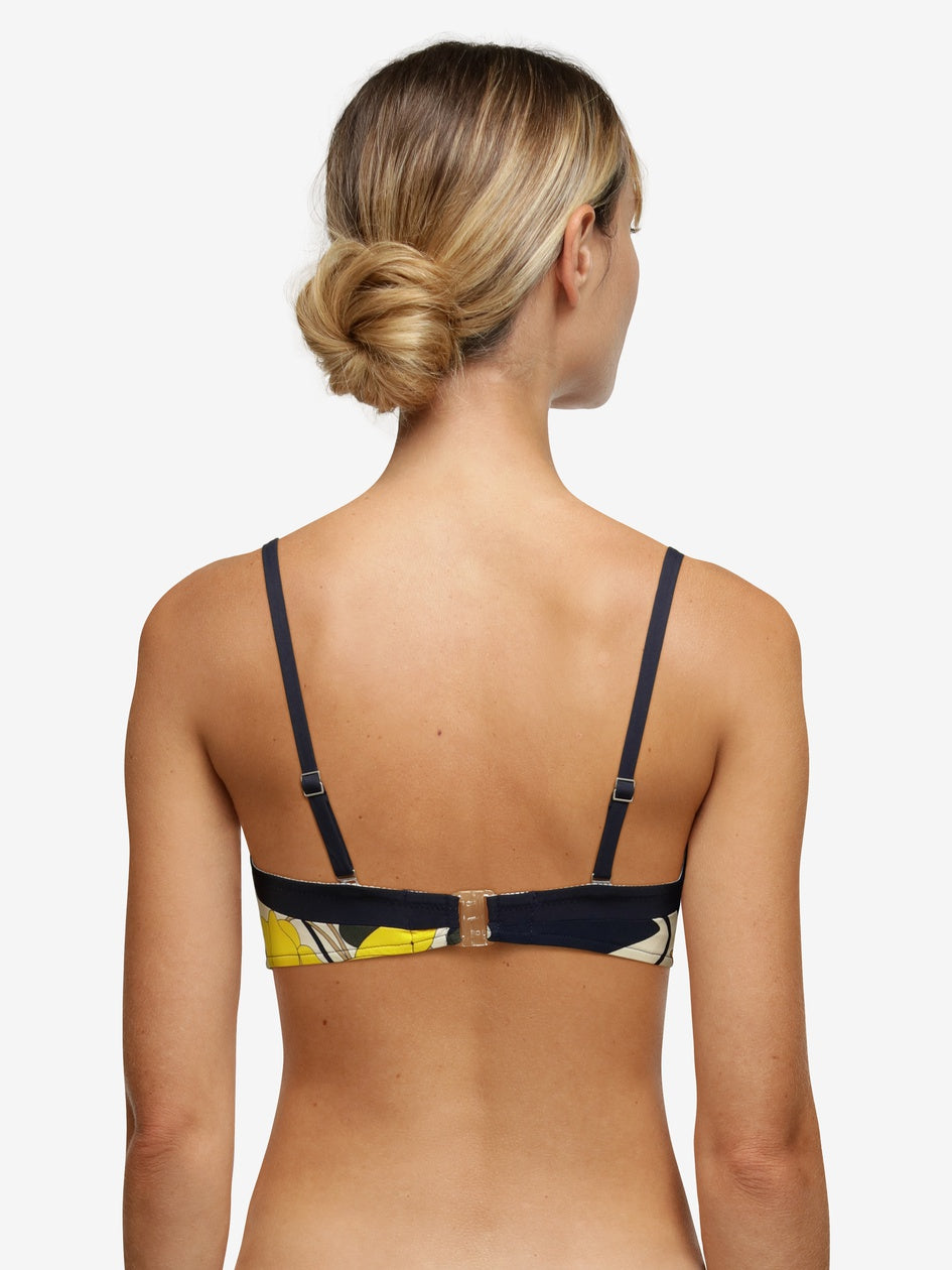Top bikini con ferretto a fascia con fiori Chantelle - Bikini a fascia con fiori blu Chantelle Swim