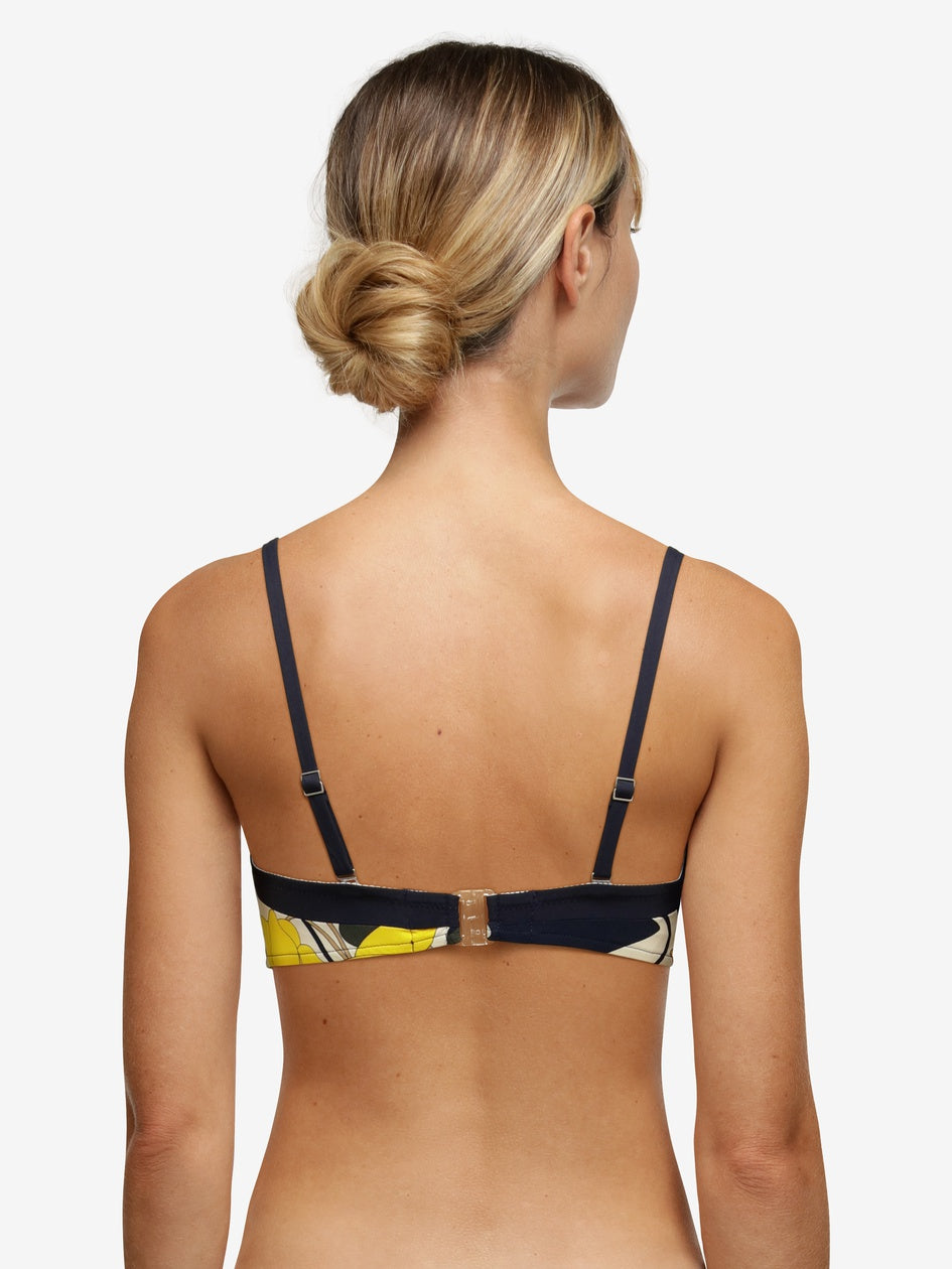 Haut de Bikini Bandeau à Armatures Fleurs Chantelle - Bikini Bandeau Bleu Fleurs Chantelle Swim