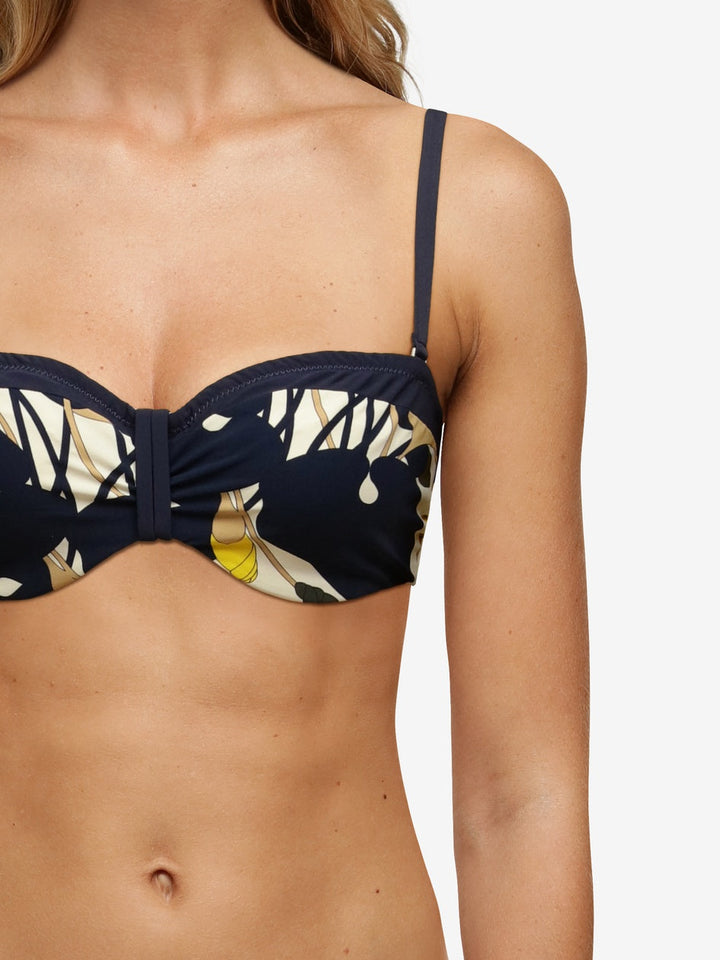 Top bikini con ferretto a fascia con fiori Chantelle - Bikini a fascia con fiori blu Chantelle Swim