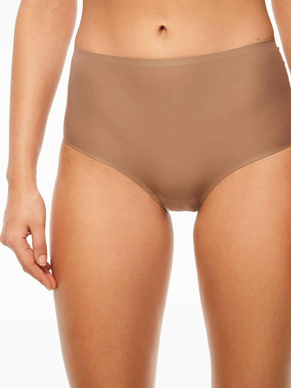 Slip taille haute extensible doux Chantelle - Slip complet cappuccino Chantelle