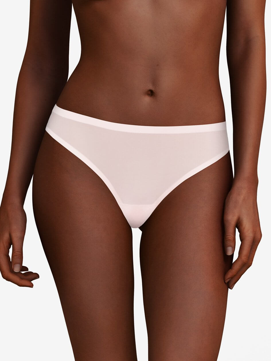 Chantelle Tanga elástica suave - Tanga rosa suave Chantelle