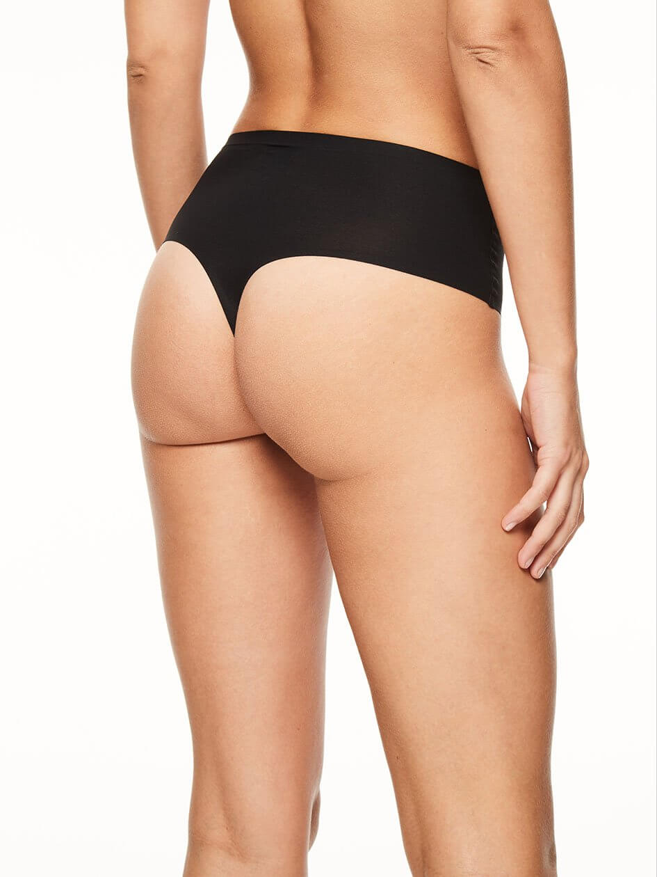 Chantelle Soft Stretch High Waist Thong - Black Thong Chantelle