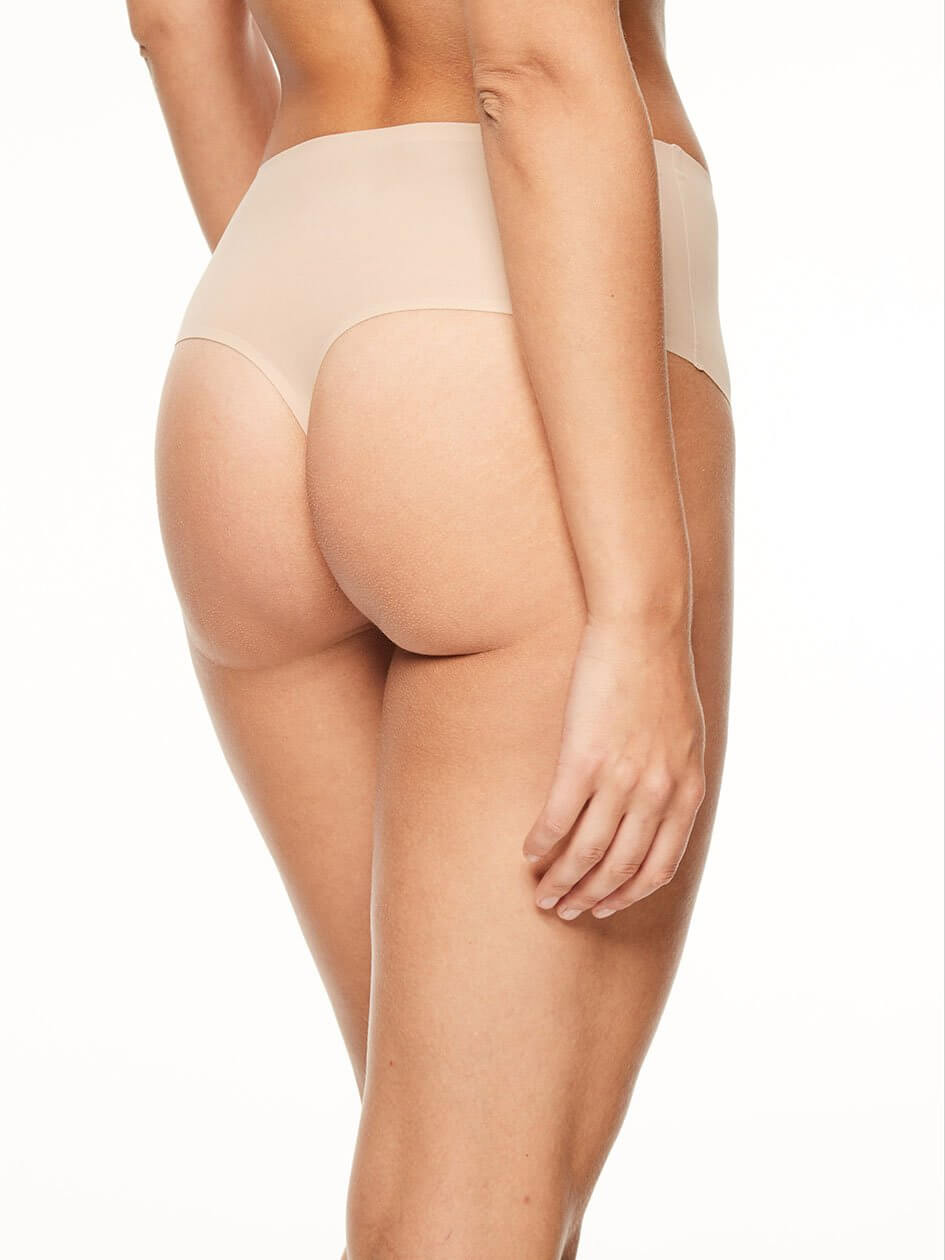 Chantelle Soft Stretch Tanga mit hoher Taille - Nude Thong Chantelle