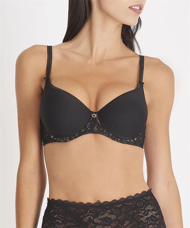 Aubade - Sujetador de camiseta Rosessence Spacer negro