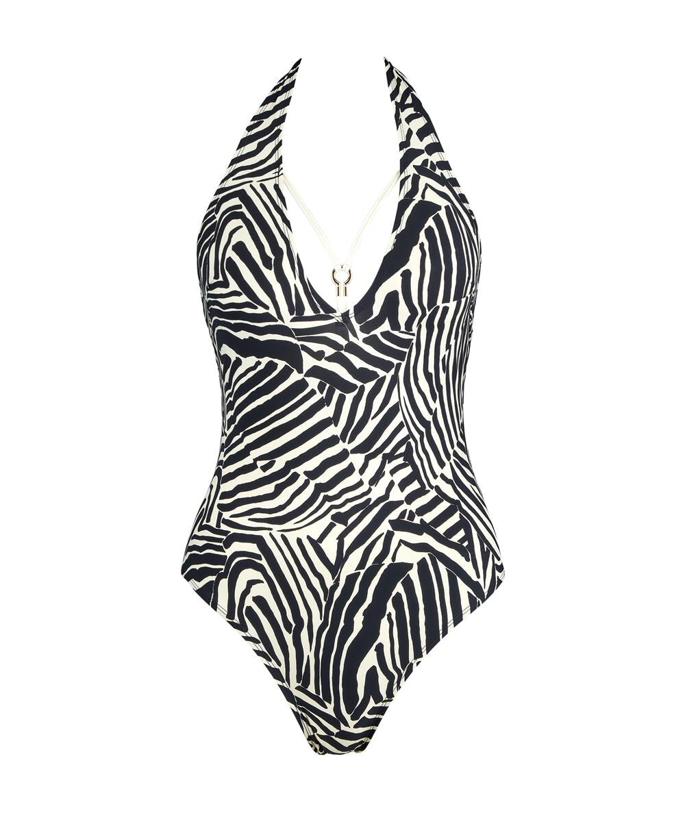 Aubade Swimwear Savannah Mood One Piece Swimsuit - Zebra Plunge Swimsuit Aubade Swimwear 