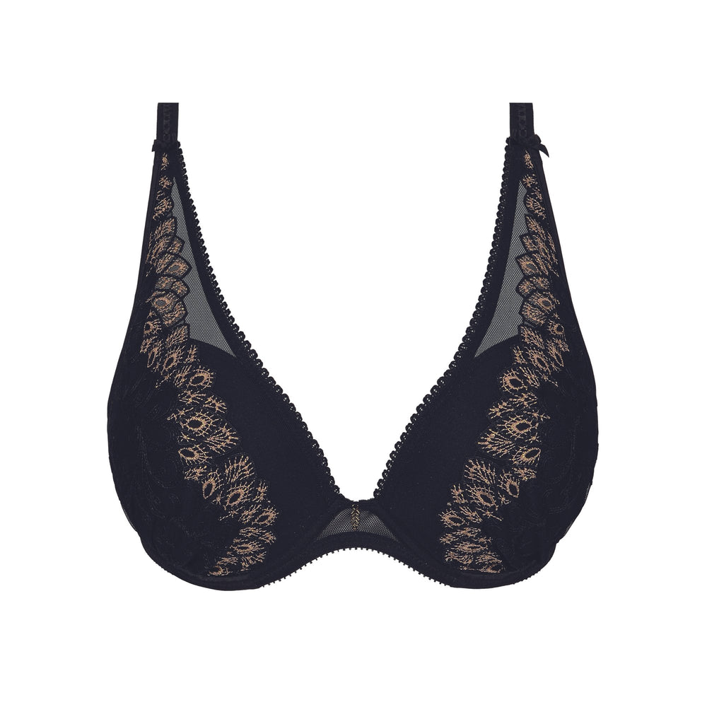 Empreinte Swan 無縫加墊低 V 型文胸 - 黑色 V 型文胸 Empreinte