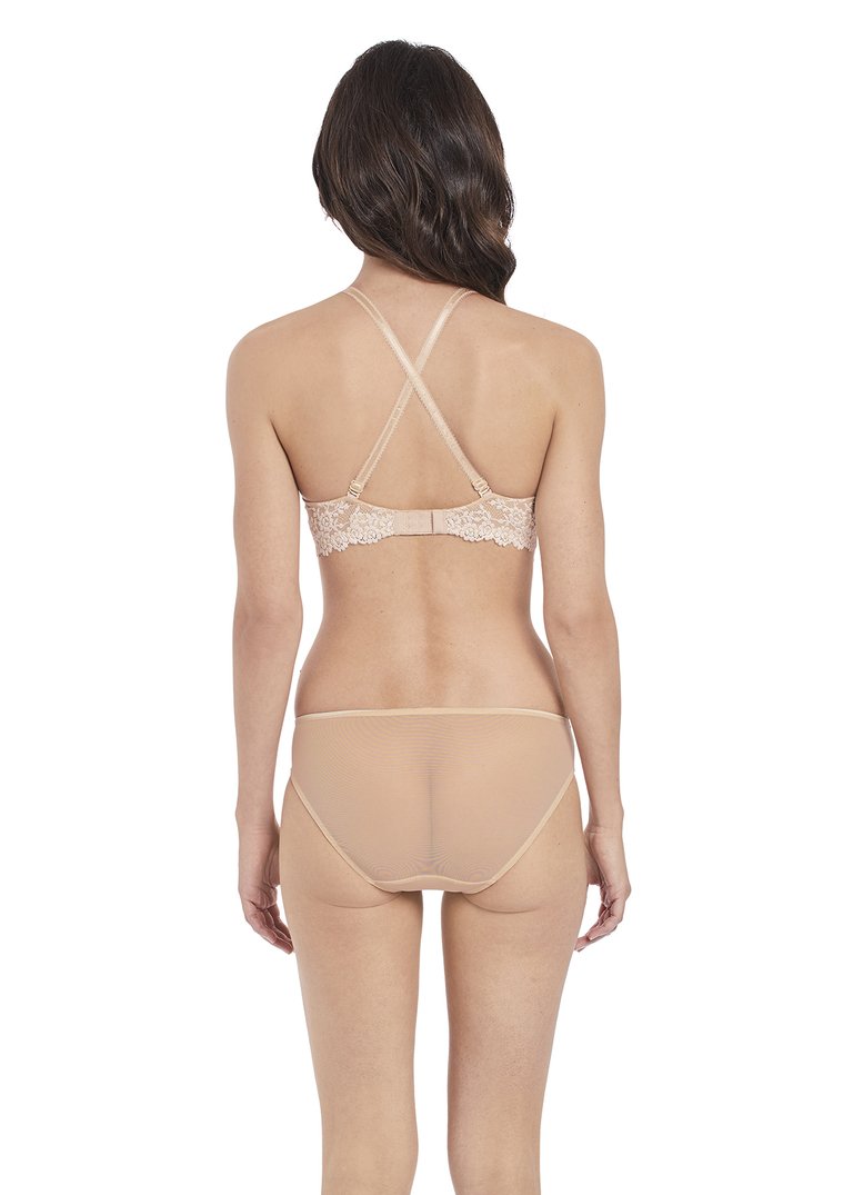 Wacoal - Embrace Lace Plunge Underwire Bra Naturally Nude / Ivory