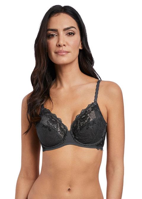 Wacoal - Soutien-gorge à armatures Lace Perfection Medium Charcoal Full Cup Bra Wacoal