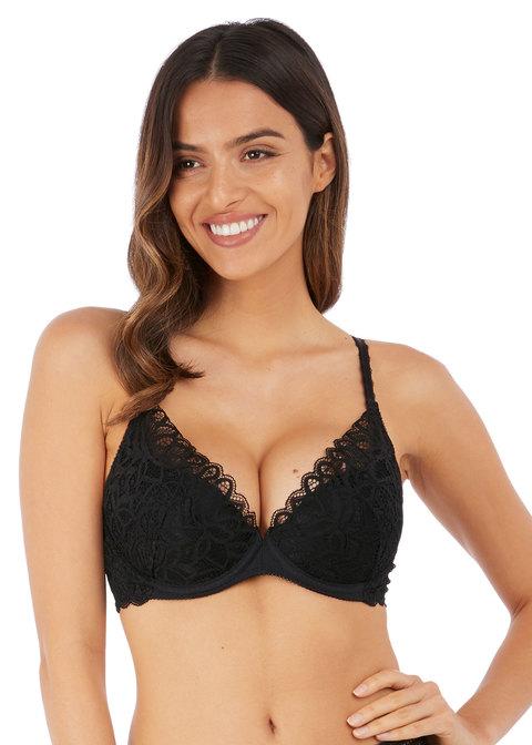 Wacoal - Raffine reggiseno con ferretto con scollo profondo nero con scollo profondo Wacoal