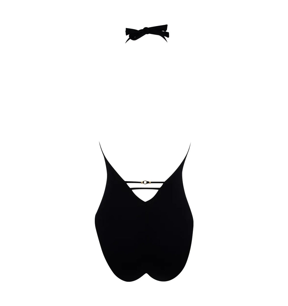 Lise Charmel - Beaute Pure N/W Seduction Halter Swimsuit Noir Plunge Swimsuit Lise Charmel Costumi da bagno