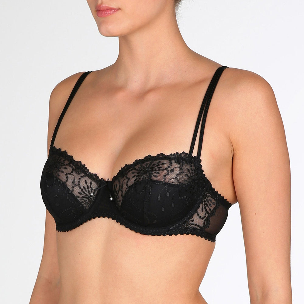 Marie Jo Jane Balcony Padded With Seam - Black Balcony Bra Marie Jo 