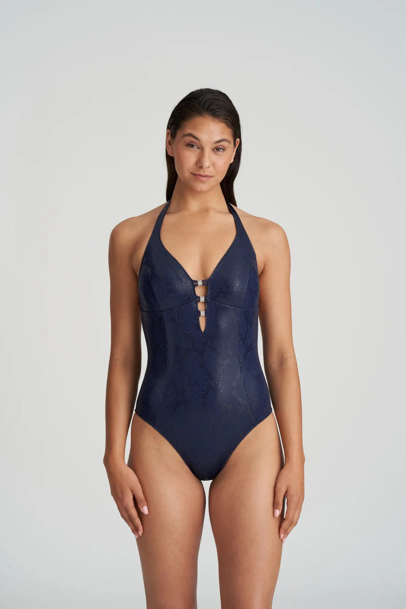 Marie Jo Swimwear San Domino Padded Triangle Swimsuit - Evening Blue Triangle Swimsuit Marie Jo Swimwear