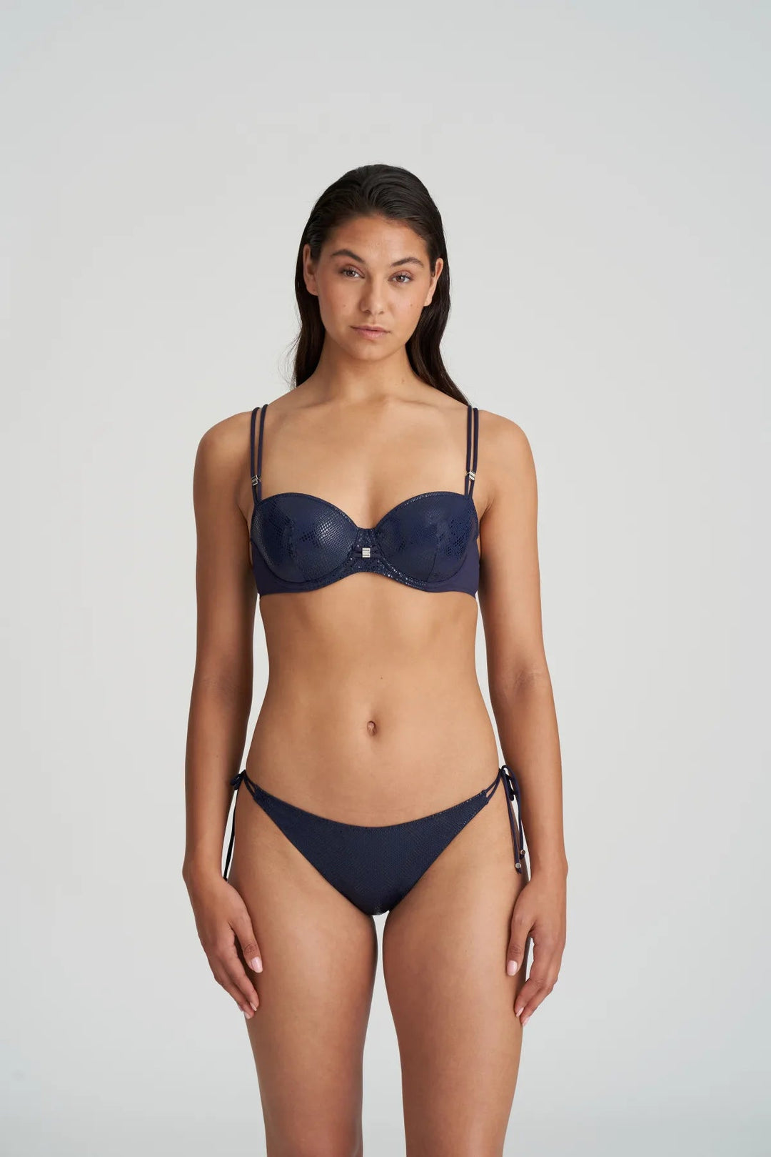 Marie Jo Swimwear San Domino Padded Balcony Bikini Top - Evening Blue Padded Bikini Marie Jo Swimwear 