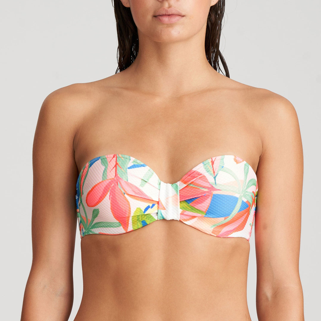 Marie Jo Swim Tarifa Bikini Top Senza Spalline Imbottito - Fiori Tropicali Bikini Senza Spalline Marie Jo Swim