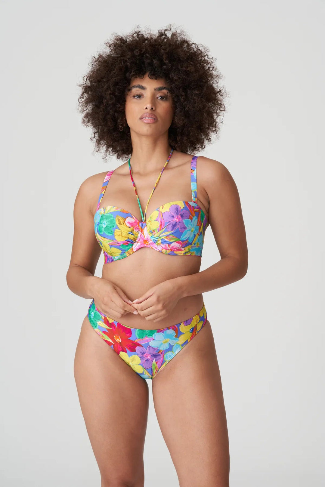 PrimaDonna Swimwear Sazan Padded Bikini Top без бретелек - Blue Bloom Бикини без бретелек PrimaDonna Swimwear