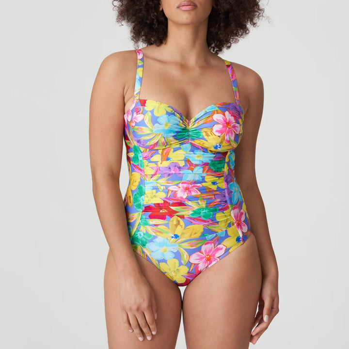 PrimaDonna Swimwear Sazan Full Cup Control Swimsuit - Blue Bloom Full Cup Swimsuit PrimaDonna Swimwear 