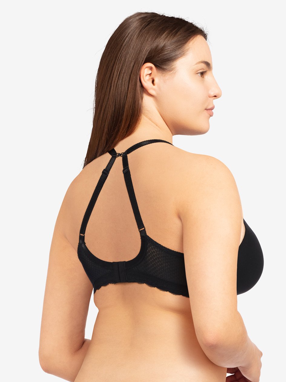 Chantelle Parisian Allure Plunge T-Shirt Bra - Black Plunge Bra Chantelle